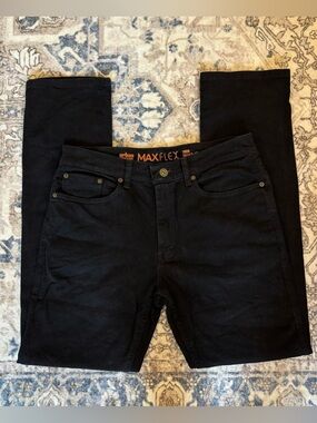 urban pipeline Men's Slim Straight Black Jeans Max Flex